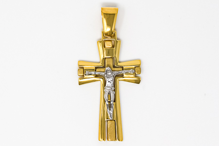 Man's Gold Crucifix Pendant.