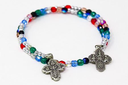Memory Wire Rosary Bracelet.
