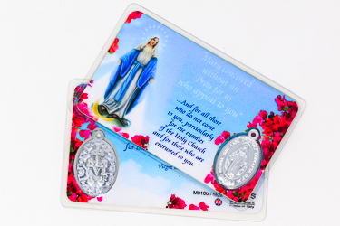 Miraculous Laminated Prayer Card & Medal.
