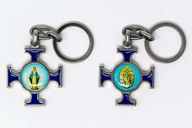 Miraculous Medal Cross Key Ring.