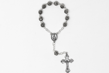 Miraculous Medal Silver One Decade Rosary.
