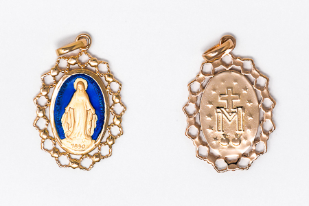 Gold Miraculous Medals.