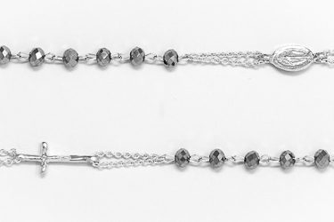 Metallic Crystal Rosary Bracelet.
