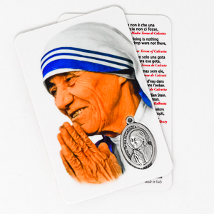 Mother Teresa Prayer Card & Medal.