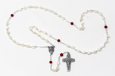 Mother of Pearl Lourdes Rosary Beads