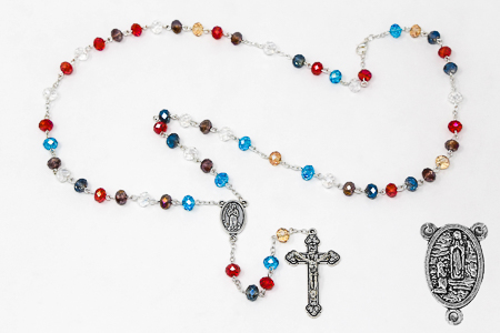 Multicolor Crystal Rosary Beads.