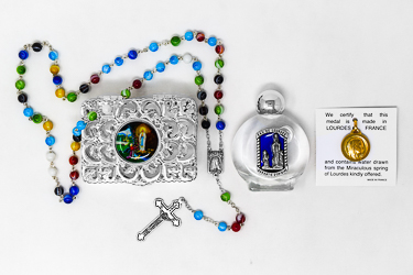 Munrano Rosary & Lourdes Water Gift Set.