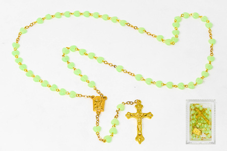 My Lourdes Water luminous Heart Rosary Beads