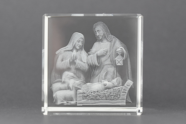 Holy Family Laser Paperweight.