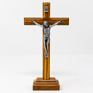Olive Wood Standing Crucifix.