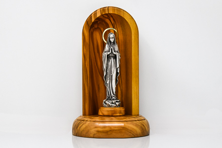 Olive Wood Our Lady of Lourdes Statue.