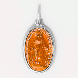 Orange Enamel Miraculous Medal.
