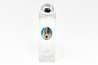 Our Lady of Fatima Glass Holy Water Bottle.