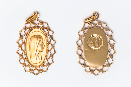 Gold Virgin Mary Pendant.