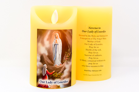 Our Lady of Lourdes Wax Candle.