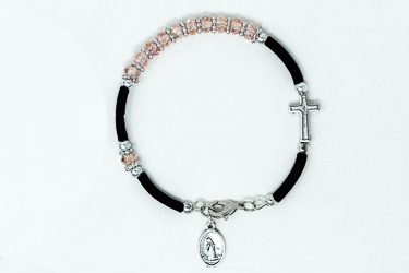 Pink Crystal Rosary Bracelet.