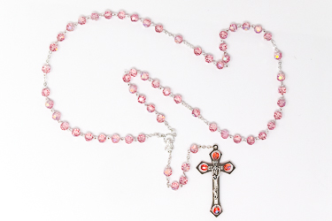 Pink Virgin Mary Rosary Beads..