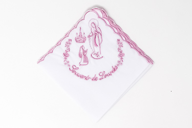 Lourdes Embroidered Handkerchief.