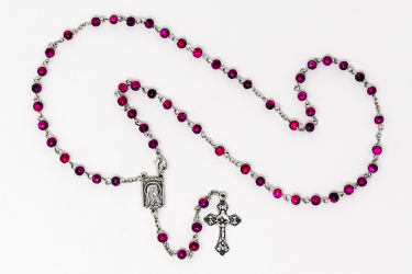 Pink Lourdes Rosary Beads.
