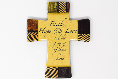 Porcelain Cross Faith, Hope & Love.