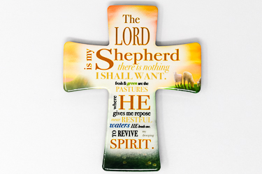 Porcelain Cross The Lord Is My Shepherd.