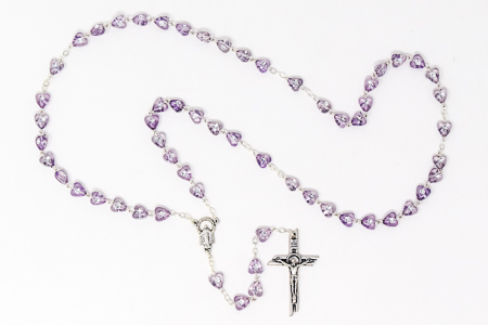 Purple Virgin Mary Rosary Beads.