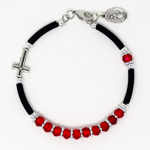 Red Crystal Rosary Bracelet.