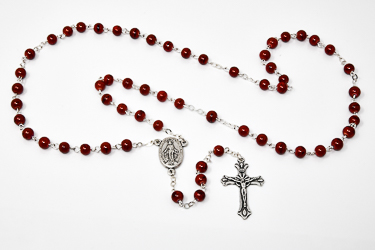 Miraculous Red Rosary Beads.