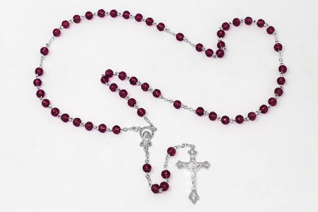 Birthstone Rosary Beads February Amethyst.