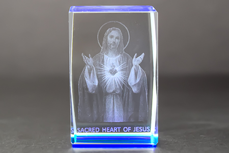 Sacred Heart of Jesus 3-D Crystal Paperweight.