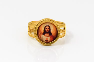 Sacred Heart of Jesus Gold Ring.