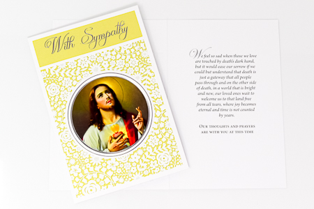 Sacred Heart of Jesus Sympathy Card.