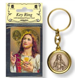 Sacred Heart of Jesus Key Chain & Prayer Card.
