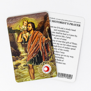 Saint Christopher Prayer Card with Relic.