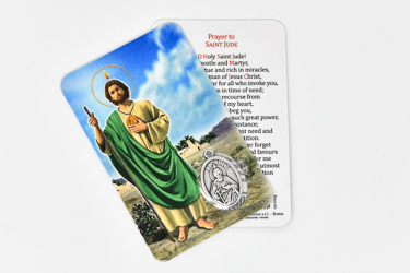 Saint Jude Laminated Prayer Card & Medal.