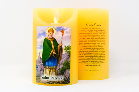 Saint Patrick Wax Candle.