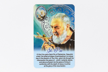 Saint Pio Prayer Card & Medal.