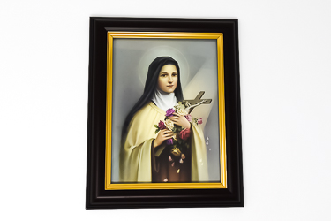 Saint Theresa Wood Framed Picture.