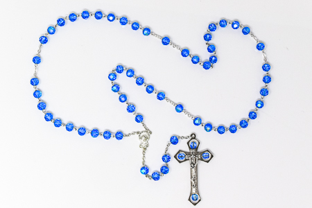 Sapphire Virgin Mary Rosary Beads.