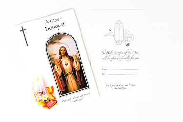 Scared Heart of Jesus Mass Bouquet Card.