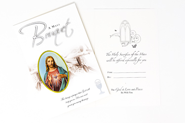 Scared Heart of Jesus Mass Bouquet Card.
