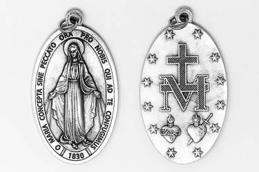 Large Silver Miraculous Medal.