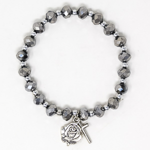 One Decade Silver Rosary Bracelet.