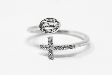  Our Lady of Lourdes Silver Ring.