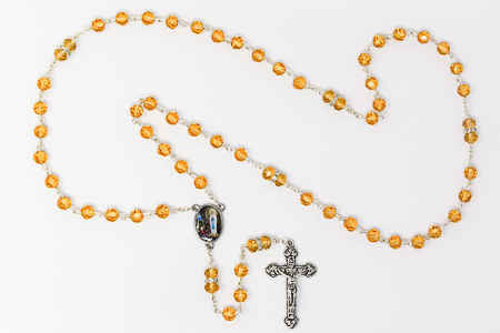 Lourdes Yellow Rosary Beads.