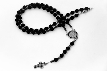 Sterling Silver Volcanic Rock Rosary.