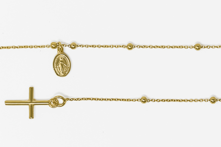 Miraculous Medal Solid Gold Rosary Bracelet.