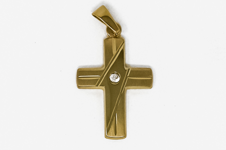 Solid Gold Cross Pendant.