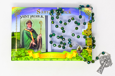 St.Patrick Booklet & Green Rosary.