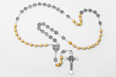 St Benedict Olive Wood Rosary.